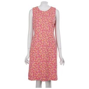 J. McLaughlin Dress S Catalina Cloth Stretch Leaf Print Sleeveless Casual